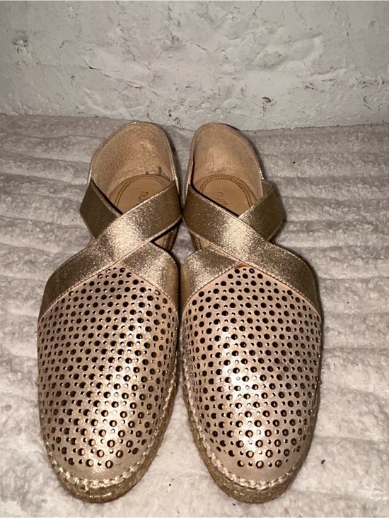 Nurture by Lamaze Shoes - Nurture by Lamaze Metallic Gold Espadrille Flats with Crisscross Straps